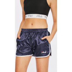 Fila - Szorty. Niebieskie spodenki sportowe damskie Fila, s, bez wzorów, z poliesteru, sportowe, z podwyższonym stanem. W wyprzedaży za 69,90 zł.