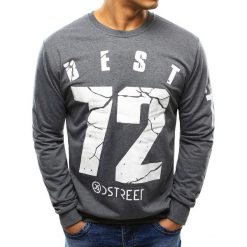 Bluzy męskie: Bluza męska z nadrukiem antracytowa (bx3303)