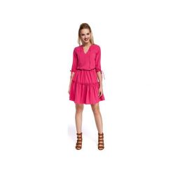 M301 Gładka sukienka w stylu boho różowa. Różowe sukienki damskie Moe, na imprezę, m, bez wzorów, z elastanu, boho, bez kołnierzyka, bez rękawów. Za 159,00 zł.