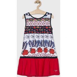 Desigual - Sukienka dziecięca 110-152 cm. Szare sukienki dziewczęce Desigual, bez wzorów, z bawełny, casualowe, bez rękawów, mini, proste. Za 179,90 zł.
