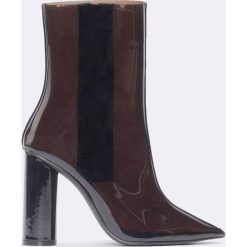 Botki damskie: Rebecca Stella Przezroczyste botki – Black