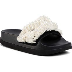 Klapki EVA MINGE - EM-21-07-000670 602. Czarne klapki damskie Eva Minge, z aplikacjami, z zamszu, bez obcasa. Za 249,00 zł.