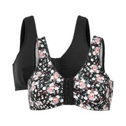 Cellbes Biustonosz Alice 2 Pack czarny w kwiaty female czarny/ze wzorem 105. Czarne biustonosze sportowe damskie Cellbes, z haftami, z gumy. Za 139,00 zł.