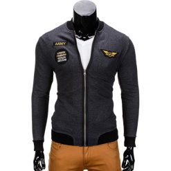 Bluzy męskie: BLUZA MĘSKA ROZPINANA BEZ KAPTURA B676 – GRAFITOWA