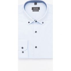 Koszula bexley 2595 długi rękaw custom fit niebieski. Niebieskie koszule męskie Recman, m, bez wzorów, bez kołnierzyka, z długim rękawem. Za 149,00 zł.