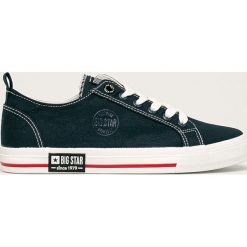 Big Star - Tenisówki. Niebieskie trampki męskie BIG STAR, bez wzorów, z gumy, retro, na sznurówki. W wyprzedaży za 89,90 zł.