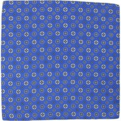 Niebieska Poszetka w Figury Geometryczne, Sześciokąty - 30x30 cm - Alties POSZALTS0155. Niebieskie poszetki męskie Alties, w geometryczne wzory, z materiału, eleganckie. Za 27,00 zł.
