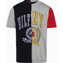 Tommy Hilfiger - T-shirt męski, szary. Szare t-shirty męskie z nadrukiem marki TOMMY HILFIGER, z bawełny. Za 179,95 zł.