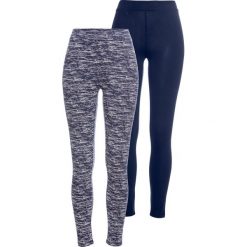 Legginsy (2 pary) bonprix niebiesko-ciemnoniebieski z nadrukiem. Niebieskie legginsy damskie bonprix, z nadrukiem. Za 75,98 zł.