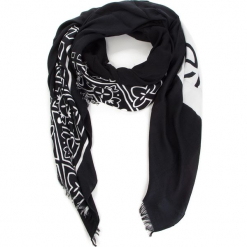 Chusta CALVIN KLEIN - Bandama Scarf K60K604909 001. Czarne chusty damskie Calvin Klein, z materiału. Za 229,00 zł.