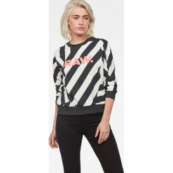 G-Star Raw - Bluza. Szare bluzy z nadrukiem damskie marki G-Star RAW, l, z bawełny, bez kaptura. Za 419,90 zł.