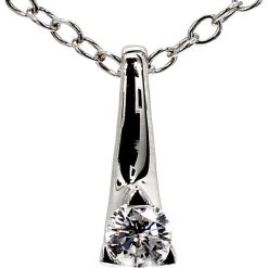 Srebrny naszyjnik z zawieszką z syntetycznego diamentu - dł. 40 cm. Szare naszyjniki damskie Just Diamonds, z diamentem, srebrne. W wyprzedaży za 343,95 zł.