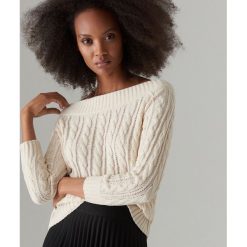 Sweter off shoulder - Kremowy. Białe swetry damskie Mohito, s, bez wzorów, bez rękawów, bez kaptura. Za 89,99 zł.