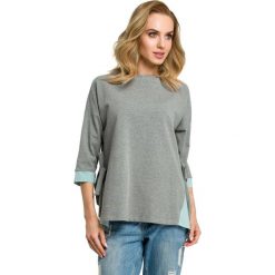 Bluzka - szara. Szare bluzki damskie Moe, s, bez wzorów, z elastanu, z koszulowym kołnierzykiem, bez rękawów. Za 169,00 zł.