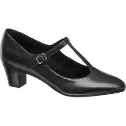 Czółenka damskie 5th Avenue czarne. Czarne czółenka damskie 5th Avenue, bez wzorów, ze skóry, bez obcasa, na obcasie. Za 159,90 zł.