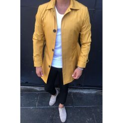 Kurtka meska LENARD MUSTARD. Żółte płaszcze męskie Kurtka meska LENARD MUSTARD, s, bez wzorów, bez kaptura. W wyprzedaży za 179,00 zł.