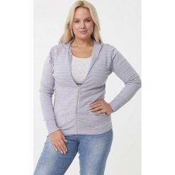 Jasnoszary Sweter Tuscan Sun. Szare swetry damskie Born2be, xl, w paski, sportowe, z długim rękawem, długie. Za 119,99 zł.