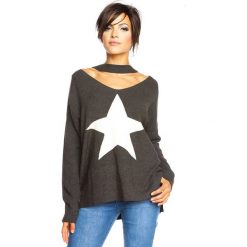 Sweter "Love" w kolorze antracytowym. Szare swetry damskie So Cachemire, bez wzorów, z wełny, bez rękawów, bez kaptura. W wyprzedaży za 119,95 zł.