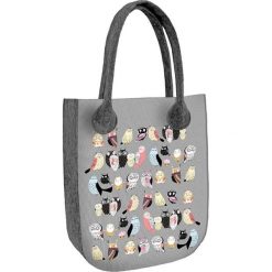 Torebka "City" w kolorze szarym ze wzorem - (S)35 x (W)42 x (G)10 cm. Szare torebki klasyczne damskie Bertoni, z materiału. W wyprzedaży za 57,95 zł.