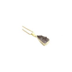 Colare Ametyst Druza Srebrzysto-fioletowa złoto. Fioletowe naszyjniki damskie marki Brazi druse jewelry, z ametystem, srebrne. Za 170,00 zł.