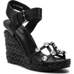 Espadryle SCA'VIOLA - E-03 Black. Czarne espadryle damskie Sca'viola, bez wzorów, ze skóry, bez obcasa, na obcasie. Za 439,00 zł.