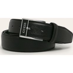 Guess Jeans - Pasek skórzany. Czarne paski męskie Guess Jeans, w paski, z jeansu. Za 259,90 zł.