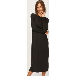 Vero Moda - Sukienka. Sukienki damskie Vero Moda, na co dzień, s, bez wzorów, z elastanu, casualowe, ze stójką, z długim rękawem, długie, midi, proste. W wyprzedaży za 79,90 zł.