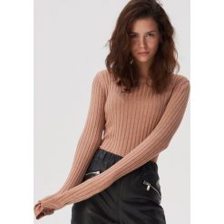 Sweter z fakturą w prążki - Kremowy. Białe swetry damskie Sinsay, xl, bez wzorów, bez rękawów, bez kaptura. Za 39,99 zł.