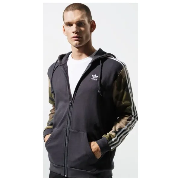 Adidas Bluza Camo Fz Hoody , czarny, rozmiar M. Czarne bluzy męskie Adidas, m, w paski, z bawełny, klasyczne, z kapturem, bez rękawów. W wyprzedaży za 229,99 zł.