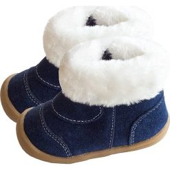 Buty dziecięce: Skórzane buty niemowlęce w kolorze granatowym