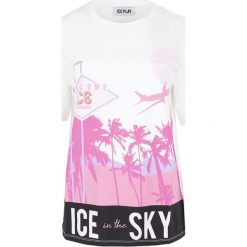 T- shirt ICE PLAY. Białe koszulki damskie s, bez wzorów, z włoskim kołnierzykiem, bez rękawów. Za 169,00 zł.