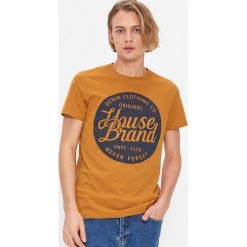 T-shirt Brązowy. Pomarańczowe t-shirty męskie House, s, bez wzorów, bez kołnierzyka. Za 35,99 zł.