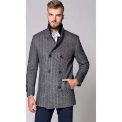 Płaszcz Szary w Jodełkę Embrace. Szare płaszcze męskie LANCERTO, na zimę, m, z wełny. W wyprzedaży za 559,90 zł.