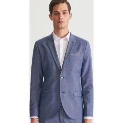 Marynarka garniturowa slim fit - Niebieski. Niebieskie marynarki garniturowe męskie marki Reserved, bez wzorów. Za 299,99 zł.