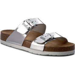 Klapki DR. BRINKMANN - 701175 Silber 92. Szare klapki damskie marki Dr. Brinkmann, bez wzorów, ze skóry ekologicznej, bez obcasa. Za 119,00 zł.