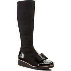 Kozaki SAGAN - 2589/1 Czarna Lycra/Czarny Lakier. Czarne buty zimowe damskie marki Sagan, z gumy. W wyprzedaży za 259,00 zł.
