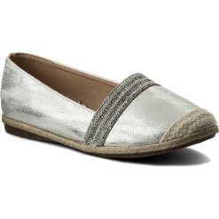 Espadryle JENNY FAIRY - WS17020-1 Srebrny. Szare espadryle damskie Jenny Fairy, ze skóry ekologicznej, na płaskiej podeszwie. Za 69,99 zł.