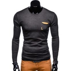 SWETER MĘSKI E116 - GRAFITOWY. Szare swetry klasyczne męskie marki Inny, m, z bawełny. Za 39,00 zł.