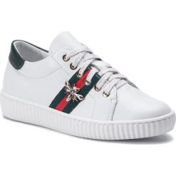 Sneakersy R.POLAŃSKI - 0961 Biały Lico Zielony. Białe półbuty damskie R.Polański, ze skóry. Za 329,00 zł.