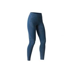 Legginsy slim Gym & Pilates FIT+ 500 damskie. Niebieskie legginsy sportowe damskie DOMYOS, l, z bawełny. Za 49,99 zł.