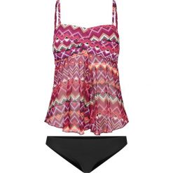 Tankini (2 części) bonprix czarny z nadrukiem. Czarne stroje kąpielowe damskie bonprix, z nadrukiem. Za 64,99 zł.