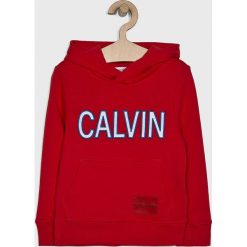 Calvin Klein Jeans - Bluza dziecięca 104-176 cm. Żółte bluzy chłopięce Calvin Klein Jeans, z nadrukiem, z bawełny, bez rękawów, z kapturem. Za 299,90 zł.