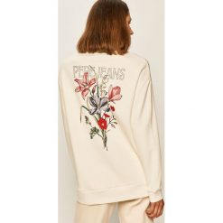 Pepe Jeans - Bluza Becky. Białe bluzy damskie Pepe Jeans, s, z nadrukiem, z bawełny, bez rękawów, bez kaptura. Za 299,90 zł.
