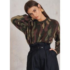 NA-KD Trend Dzianinowy sweter moro - Green,Multicolor. Zielone swetry klasyczne damskie marki NA-KD Trend, z dzianiny. W wyprzedaży za 66,29 zł.