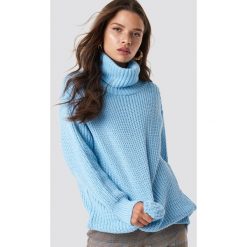 Trendyol Sweter Polo Knitted - Blue. Szare golfy damskie marki Vila, l, z bawełny, z okrągłym kołnierzem. Za 100,95 zł.