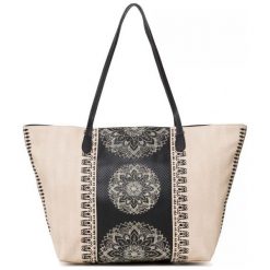Desigual Torebka Damska Beżowa Bols Lady Capri Zip. Brązowe torebki klasyczne damskie marki Desigual, bez wzorów, bez dodatków. Za 349,00 zł.