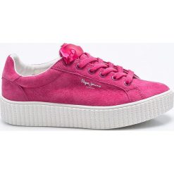 Pepe Jeans - Tenisówki Frida Seasons. Czerwone tenisówki damskie marki Pepe Jeans, z jeansu, na sznurówki. W wyprzedaży za 269,90 zł.
