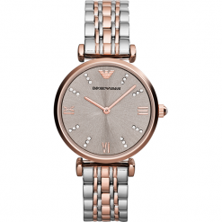 Biżuteria i zegarki damskie: Zegarek EMPORIO ARMANI – Gianni T-Bar AR1840 Silver/Rose Gold