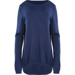 Granatowy Sweter Fast Drive. Niebieskie swetry klasyczne damskie marki Born2be, l, z okrągłym kołnierzem. Za 59,99 zł.
