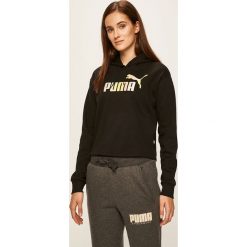 Puma - Bluza. Czarne bluzy damskie Puma, s, z nadrukiem, z bawełny, bez rękawów, z kapturem. W wyprzedaży za 159,90 zł.